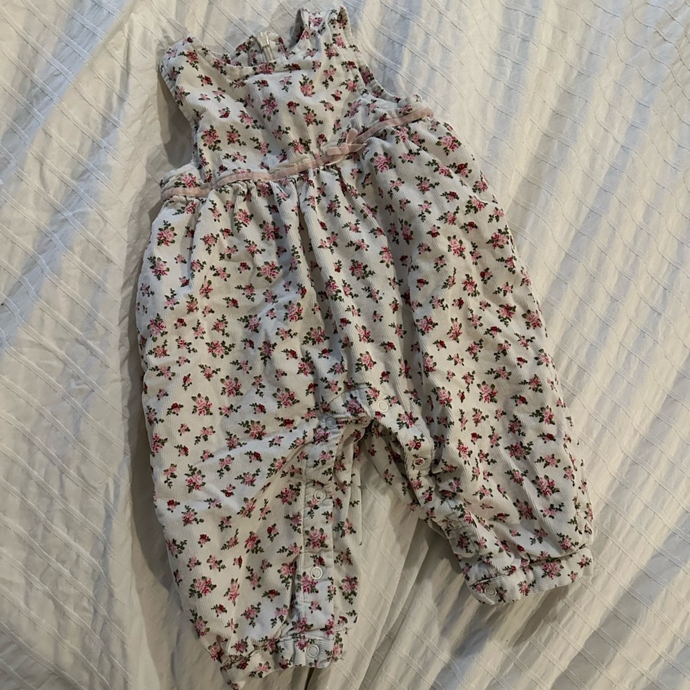 The Children's Place White Floral Jumpsuit